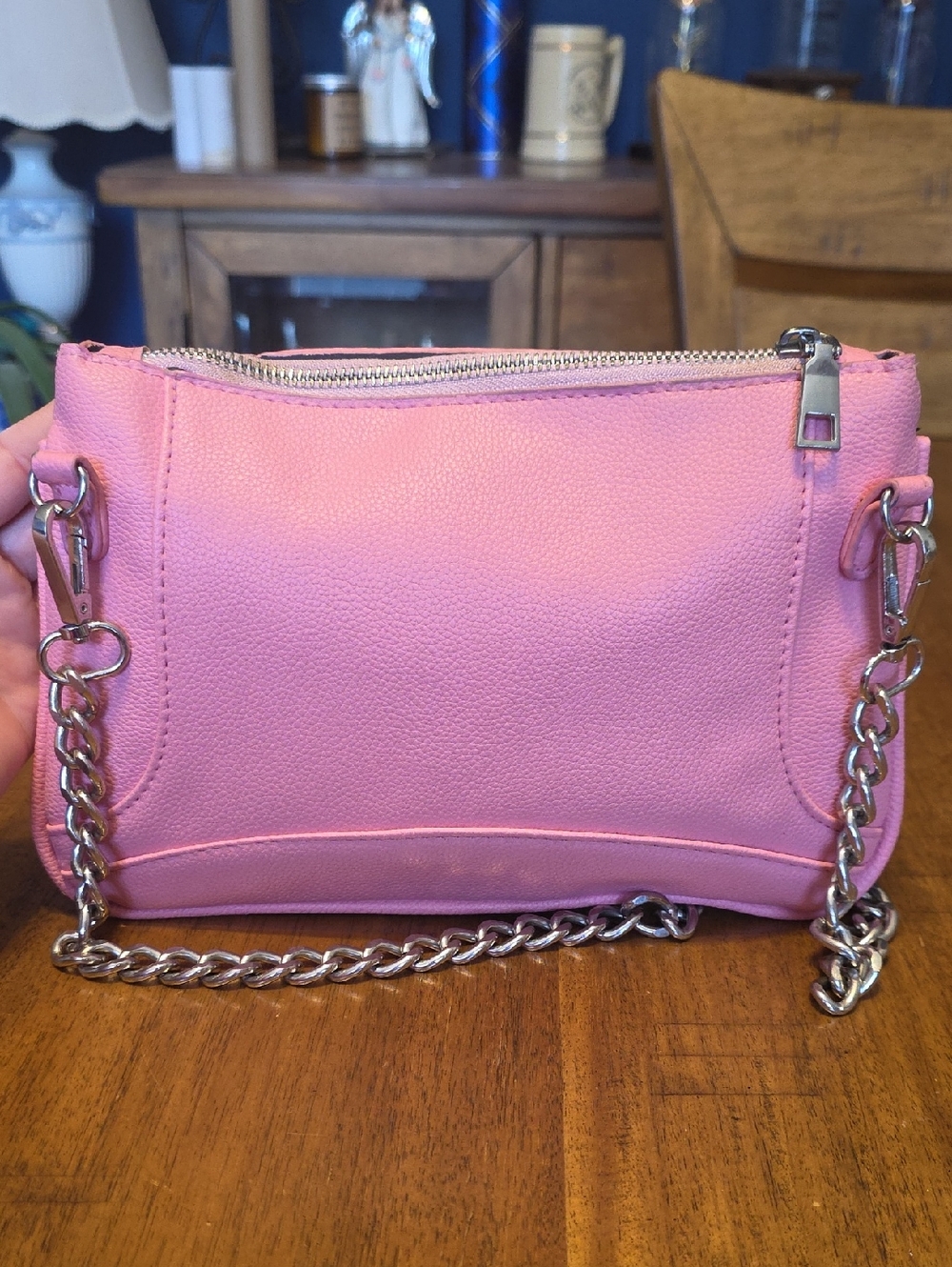 Studded Pink Leather Crossbody Bag - Fashion Statement - Picture 4 of 16